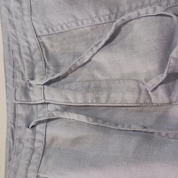 Liz Claiborne Linen Capri Wide Leg Pants Light Blue Size10 - Picture 3 of 9